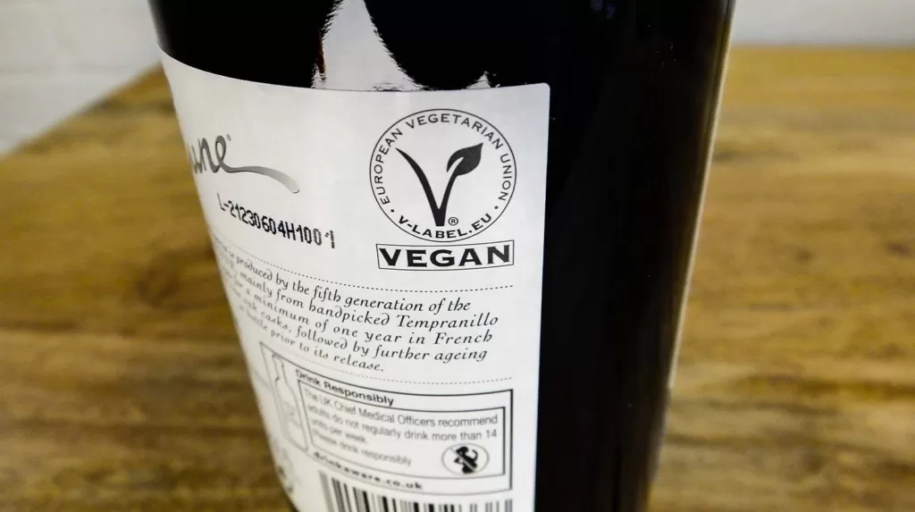 vegan label wine
